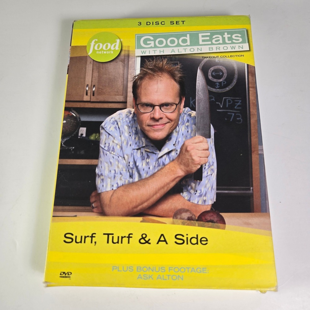 Good Eats with Alton Brown Surf Turf & A Side Takeout Collection‎ 3 Disc DVD Set